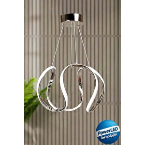 Deluxe Krom Kaplama Metal Salon Hol Antre Oturma Yatak Odası Modern Led Sarkıt Avize Beyaz Işık Krom