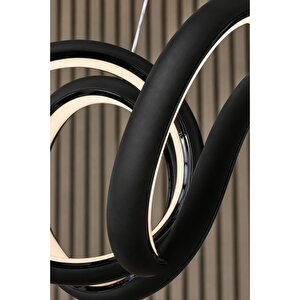Spiral Model Siyah Metal Salon Mutfak Oturma Yatak Odası Modern Led Sarkıt Avize Siyah