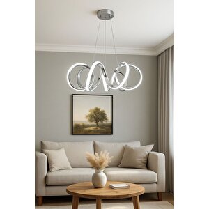 Spiral Model Krom Kaplama Metal Salon Mutfak Oturma Yatak Odası Modern Led Sarkıt Avize Krom
