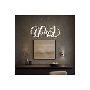 Spiral Model Krom Kaplama Metal Salon Mutfak Oturma Yatak Odası Modern Led Sarkıt Avize Krom