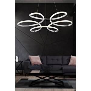 İkon Model Krom Mutfak Hol Antre Salon Oturma Yatak Odası Modern Metal Led Beyaz Işık Avize