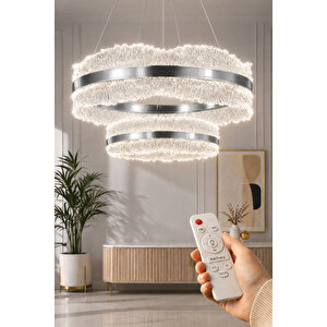 Ocean Model Krom 3 Renk Kumandalı Metal Salon Mutfak Oturma Yatak Odası Modern Led Avize