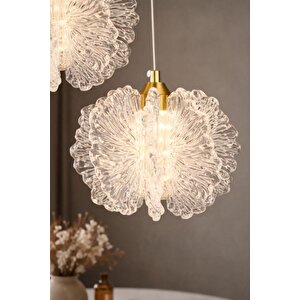 Katerina Model Gold Kaplama Metal Salon Mutfak Oturma Yatak Odası Modern Led Sarkıt Avize