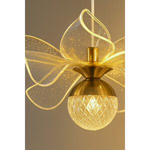Kleopatra Model 3 Lü Gold Kaplama 3 Renk Salon Mutfak Oturma Yatak Odası Modern Led Sarkıt Avize