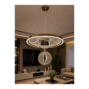 Sofia Model Gold Kaplama 3 Renk Kumandalı Metal Salon Mutfak Oturma Yatak Odası Modern Led Sarkıt Avize