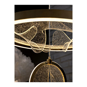 Sofia Model Gold Kaplama 3 Renk Kumandalı Metal Salon Mutfak Oturma Yatak Odası Modern Led Sarkıt Avize