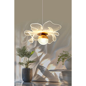 Magnolya Gold Kaplama 3 Renk Metal Salon Mutfak Oturma Yatak Odası Modern Led Sarkıt Avize