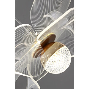 Magnolya Gold Kaplama 3 Renk Metal Salon Mutfak Oturma Yatak Odası Modern Led Sarkıt Avize