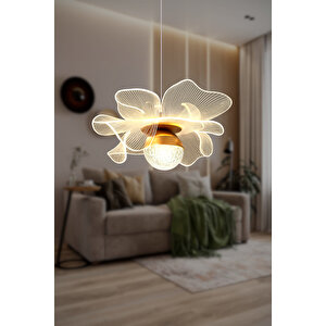 Magnolya Gold Kaplama 3 Renk Metal Salon Mutfak Oturma Yatak Odası Modern Led Sarkıt Avize