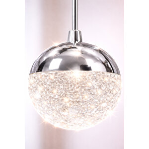 Grate Model 3 Lü Krom Kaplama 3 Renk Salon Mutfak Oturma Yatak Odası Modern Led Avize