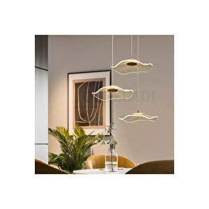 Modern Tasarım Luxury 3'lü Sarkıt Avize Gold Ledli Avize