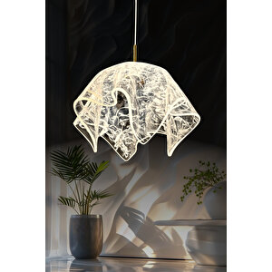 Duman Model Gold Kaplama 3 Renk Metal Salon Mutfak Oturma Yatak Odası Modern Led Sarkıt Avize