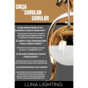 Milano Model Gold Kaplama Beyaz Işık Powerled Salon Mutfak Yatak Oturma Odası Şık Led Avize