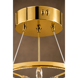 Papatya Model Gold Kaplama 3 Renk Metal Salon Mutfak Oturma Yatak Odası Modern Led Sarkıt Avize