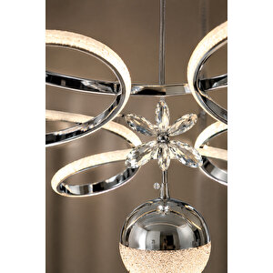 Papatya Model Krom Kaplama 3 Renk Metal Salon Mutfak Oturma Yatak Odası Modern Led Sarkıt Avize Kaplama