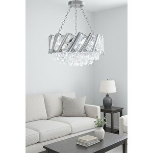 Firuze Model Krom Kaplama Şık Taşlı Salon Antre Oturma Misafir Odası Modern Avize