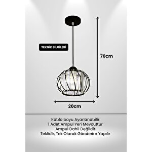 Quattro Model Siyah Renk Kaplama Metal Kristal Taşlı Salon Oturma Odası Tavan Sarkıt Avize