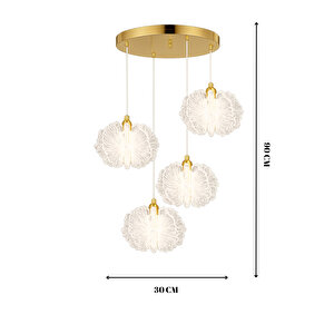 Katerina Model Gold Kaplama 3 Renk Kumandalı Metal Salon Mutfak Oturma Yatak Odası Modern Led Sarkıt Avize