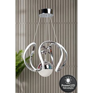 Clasy Model Krom Kaplama Metal Salon Mutfak Oturma Yatak Odası Modern Led Sarkıt Avize Beyaz Işık