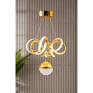 Elena Model Gold Şık Led Salon Yatak Mutfak Oturma Odası Sarkıt Beyaz Işık Led Avize