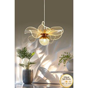Kleopatra Model Gold Kaplama 3renk Metal Salon Mutfak Oturma Yatak Odası Modern Led Sarkıt Avize