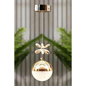 Grate Model Gold Kaplama 3 Renk Metal Salon Mutfak Oturma Yatak Odası Modern Led Sarkıt Tekli Avize Gold