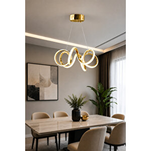 Spiral Model Gold Kaplama Metal Salon Mutfak Oturma Yatak Odası Modern Led Sarkıt Avize