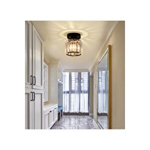 Chiaro Forte Model Siyah Renk Kristal Taşlı Metal Gövde Luxury Serisi Modern Plafonyer Avize