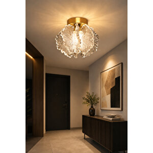 Katerina Model Gold Kaplama Metal Salon Mutfak Oturma Yatak Odası Modern Led Plafonyer Avize