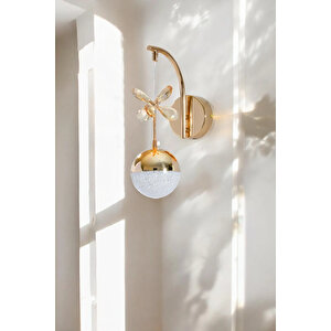 Clasy Model Gold Kaplama Salon Mutfak Oturma Yatak Odası Duvar Modern Şık Led Aplik