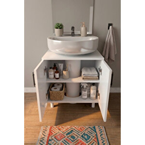 Sardunya Lavabo Alt Dolabı %100 Mdf - Beyaz