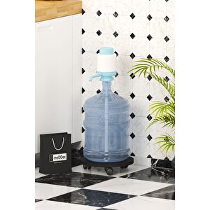 Siyah Siyah Tekerlekli Damacana - Saksılık - Tüp Altlığı Pratik Mobilyalar Retro 5 Cm Retro Mdf