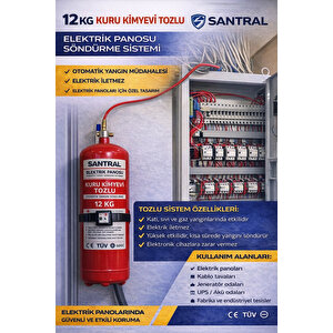 12 Kg Gazli Otomati̇k Pano Söndürme Si̇stemi̇ (8mt Tupi̇nk)