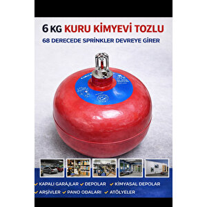 6 Kg Sprinkerli Abc Tozlu Otomatik Yangın Söndürme Tüpü