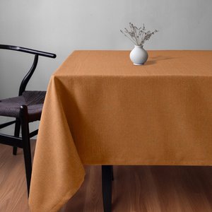 Capri Hardal Keten Dokulu Dertsiz Masa Örtüsü 140x180 Cm 140x180 cm
