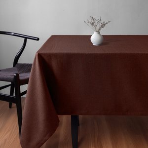 Capri Açık Kahve Keten Dokulu Dertsiz Masa Örtüsü 140x220 Cm 140x220 cm
