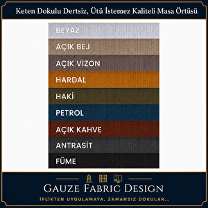 Capri Petrol Keten Dokulu Dertsiz Masa Örtüsü 140x160 Cm 140x160 cm
