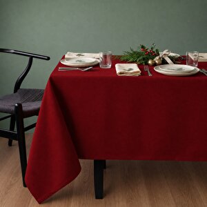 Safir Kırmızı Kadife Dokulu Dertsiz Masa Örtüsü 140x180 Cm 140x180 cm