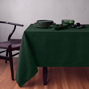 Safir Avcı Yeşili Kadife Dokulu Dertsiz Masa Örtüsü 140x220 Cm 140x220 cm