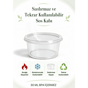 100 Adet 30 Ml Sızdırmaz Mini Saklama Kabı Sosluk Buzluk Kabı Mit1362