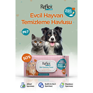Care Evcil Hayvanlar Için Çok Amaçlı Hijyenik Temizleme Mendili 50'li X 12 Adet