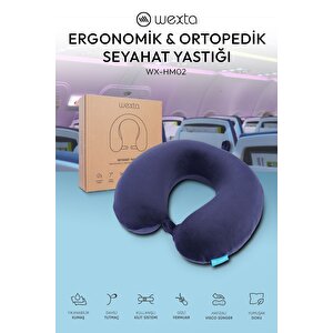 Seyahat Boyun Yastığı Comfort Ortopedik Seyahat Yastığı Visco Lacivert
