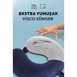 Seyahat Boyun Yastığı Comfort Ortopedik Seyahat Yastığı Visco Lacivert