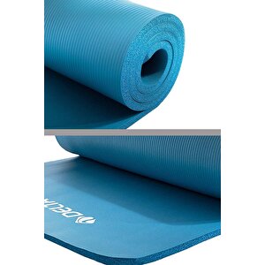 Konfor Zemin 15 Mm Taşıma Askılı Pilates Minderi Yoga Matı Mavi