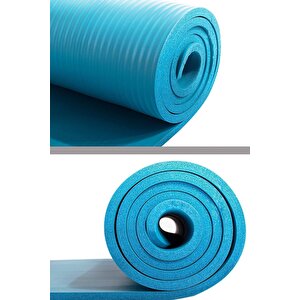 Konfor Zemin 10 Mm Taşıma Askılı Pilates Minderi Yoga Matı Mavi