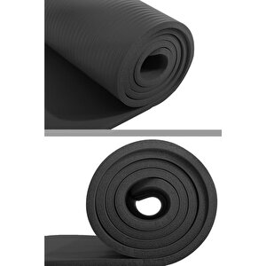 Konfor Zemin 10 Mm Taşıma Askılı Pilates Minderi Yoga Matı Siyah