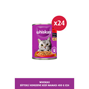 Konserve Sığırlı Kedi Mama 24 X 400 Gr
