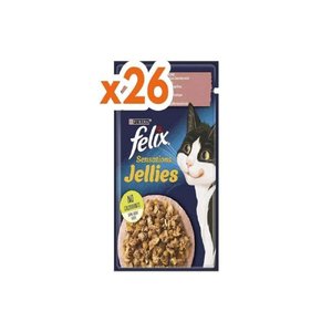 Pouch Sensations Jellies Somon Ve Karidesli Yaş Kedi Maması 85 Gr X 26 Adet