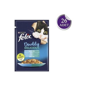 Çifte Lezzet Somonlu Ve Sardalyalı Yetişkin Kedi Konservesi 85 Gr X 26 Adet