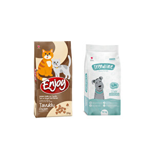 Yetişkin Tavuklu Kedi Maması Ve Trendline Yetişkin Köpek Maması 15 Kg 2'li Set